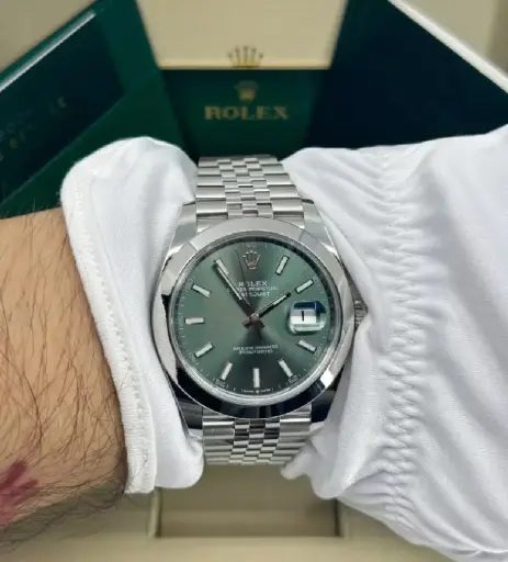 Rolex Datejust 41 NEW 2025 Mint Green Index Dial Stainless Steel